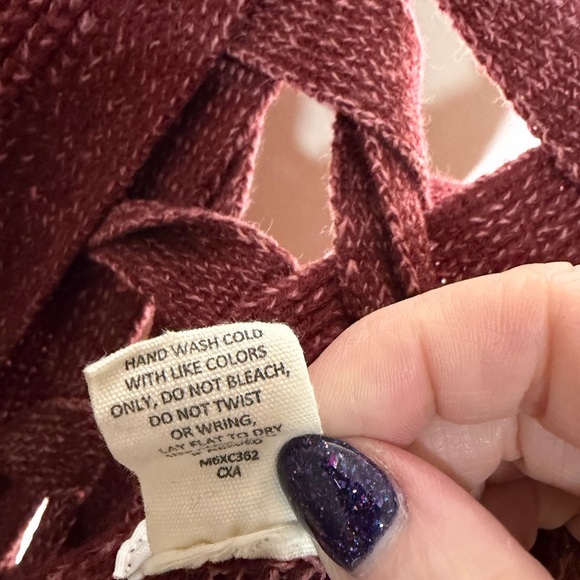 Plant Gold Red Cardigan with Braiding Detail - Picture 6 of 7